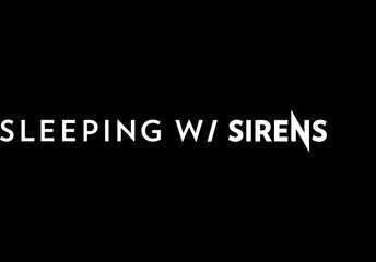 white logo on black background that says sleeping with sirens