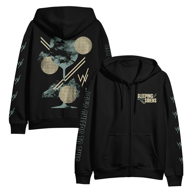 sleeping with sirens Collage - Black Zip-Up front and back