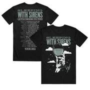 sleeping with sirens Skeletons Cheer Tour - Black T-Shirt front and back
